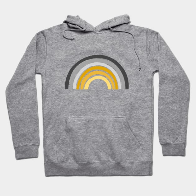 Rainbow in Grey and Mustard Yellow Hoodie by OneThreeSix